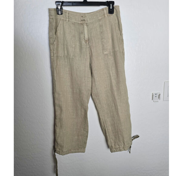 Tommy Bahama Relax Aubrey Fit Capri Linen Size 2 khaki - Picture 1 of 7